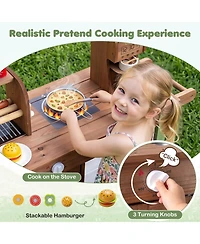 Hongge Grocery Roller Grill and Menu Board Food Cart Playset, Ages 3+