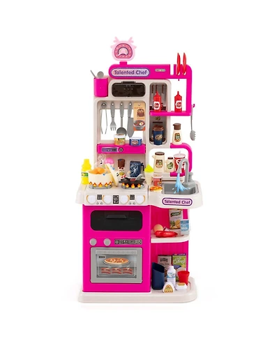 Hongge Kids Play Kitchen Playset with Water Circulation Sink and 95 Accessories Ages 3