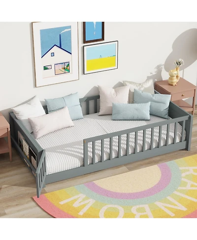 Sailvan Floor Bed with Built-in Book Rack and Door