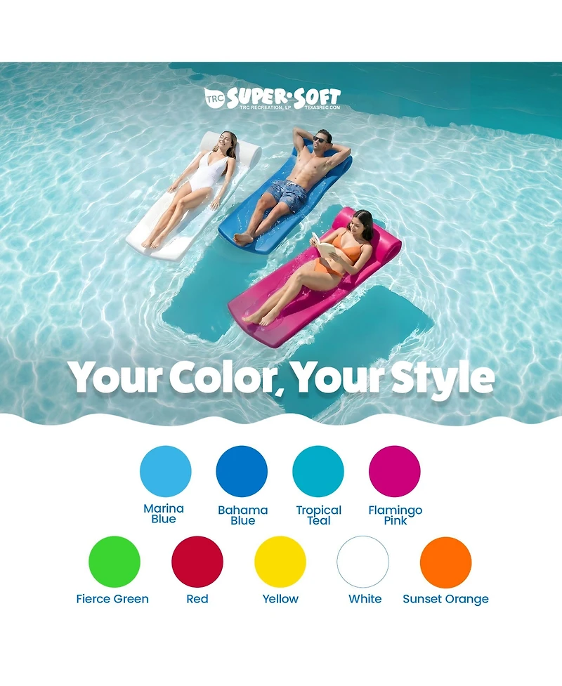 Trc Recreation Splash 1.25" Thick Pool Float Mats, Bahama