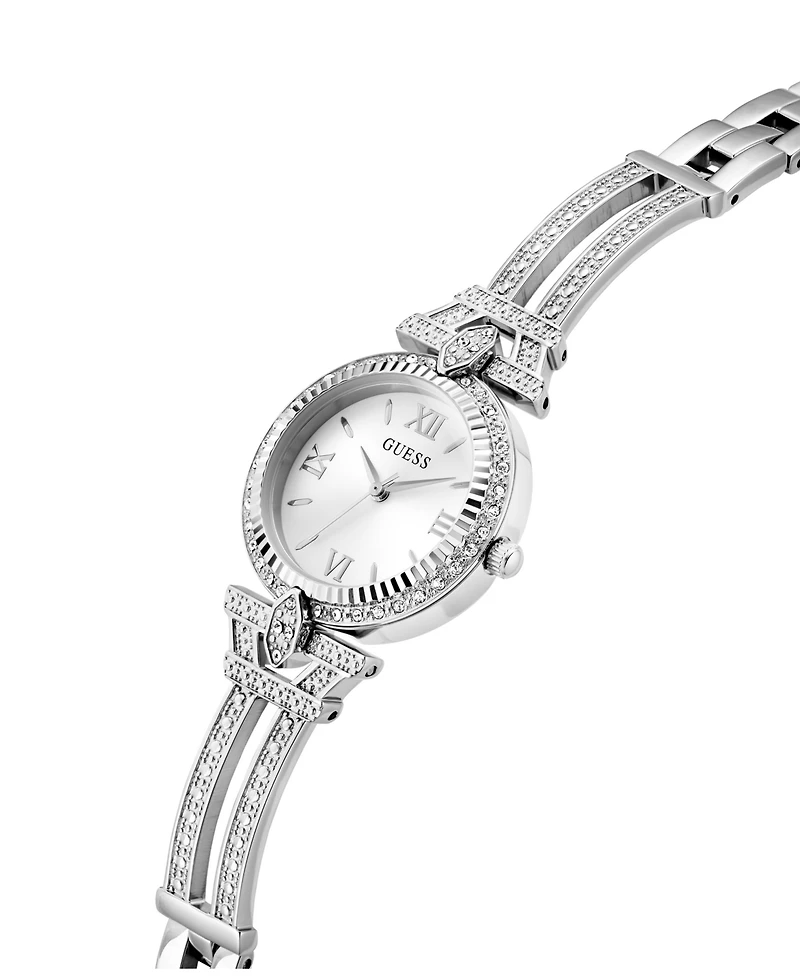 Guess Women's Quartz Silver-Tone Stainless Steel Watch 28mm