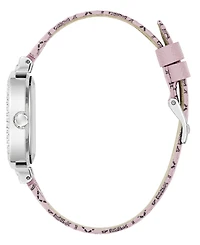 Guess Women's Quartz Pink Genuine Leather Watch 32mm