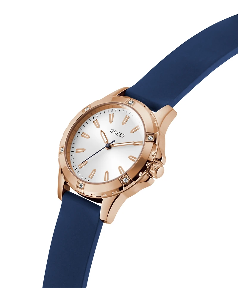 Guess Women's Quartz Blue Silicone Watch 35mm