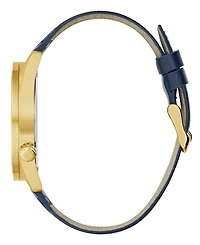 Guess Men's Blue Genuine Leather Watch 42mm