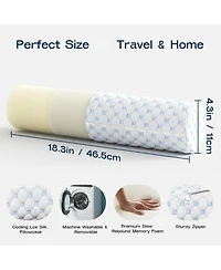 Piscifun Memory Foam Neck Roll Pillow Cooling Support For Back Lumbar Knee Joints