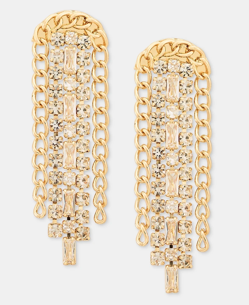 I.n.c. International Concepts Crystal Chain Waterfall Chandelier Earrings, Macy's Exclusive