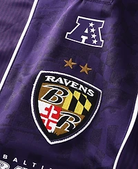 Fanatics Big Boys and Girls Purple Baltimore Ravens Football x Football Collared Fan Top