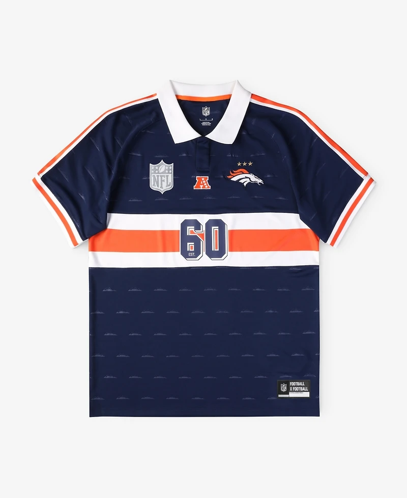 Fanatics Men's Navy Denver Broncos Football x Football Collared Fan Top