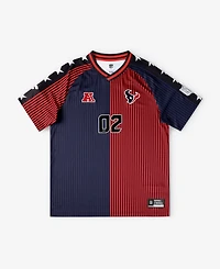 Fanatics Big Boys and Girls Navy/Red Houston Texans Football x Football V-Neck Fan Top
