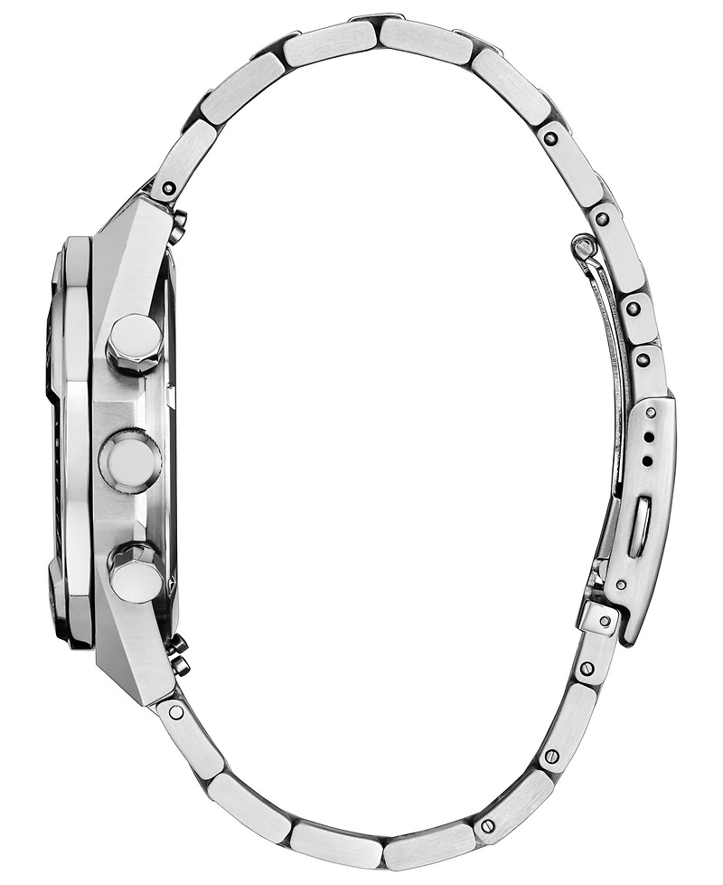 Citizen Men's Nighthawk Silver-Tone Stainless Steel Bracelet Watch 42mm