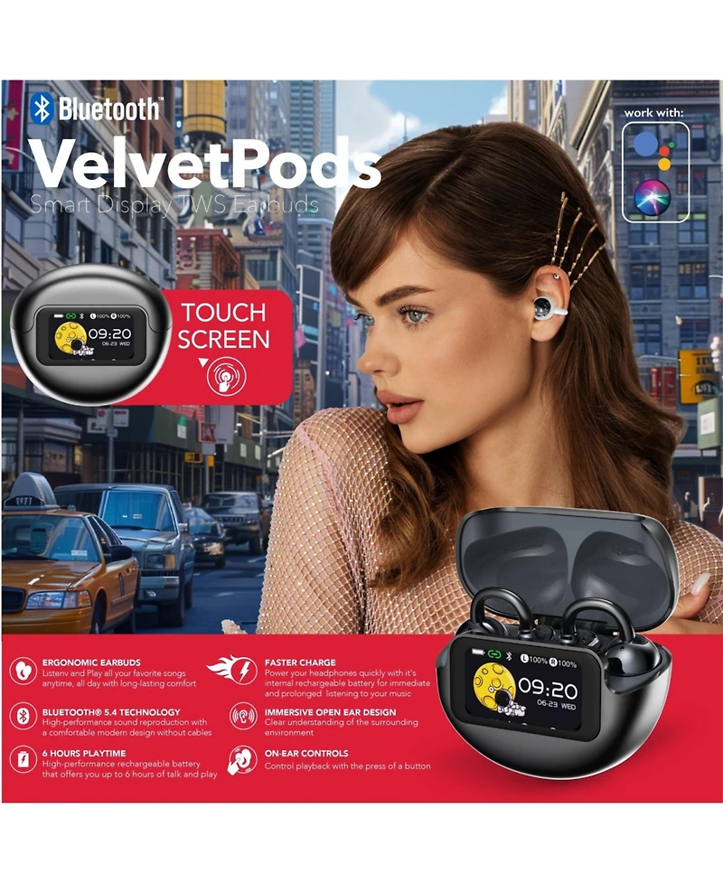 Rca Tune-45 True Wireless Earbuds with Touch Controls and Voice Assistant