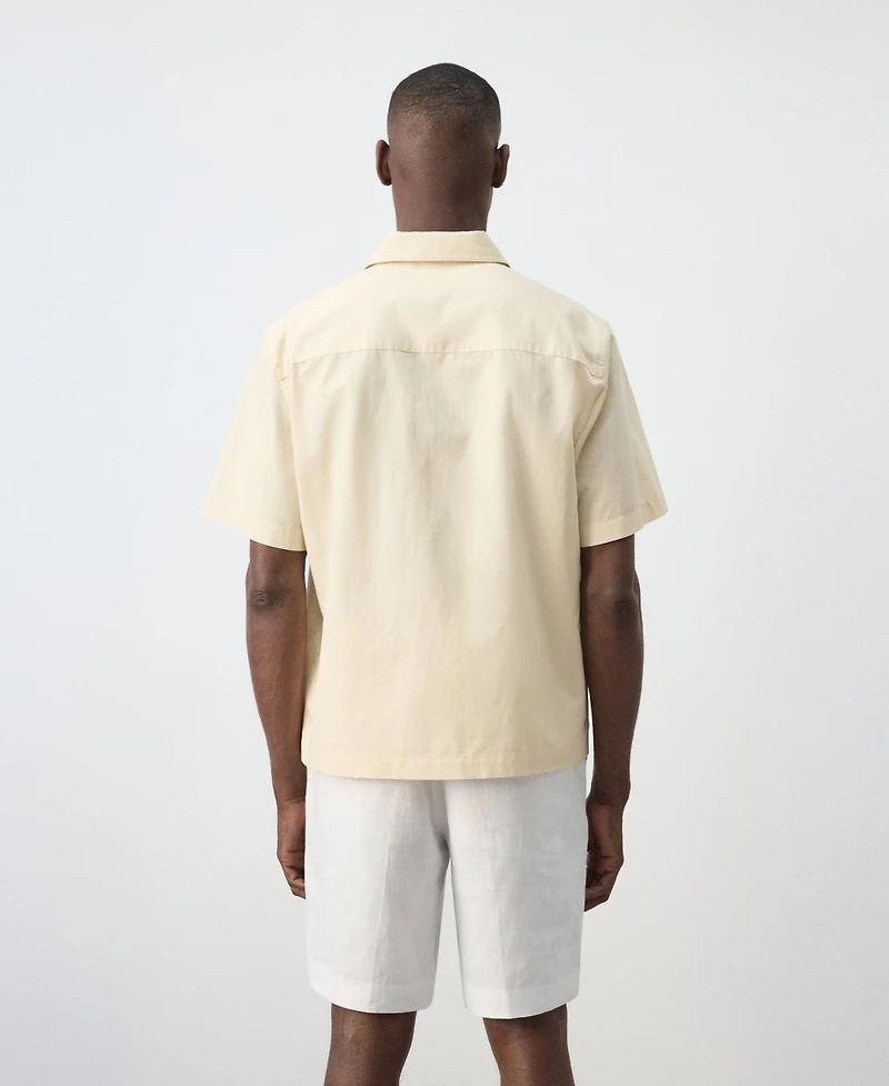 Mango Men's Regular-Fit Cotton-Linen-Blend Shirt