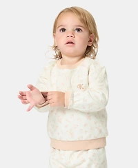 Calvin Klein Baby Girls' Printed Sweatshirt and Jogger Pants, 2-Piece Set