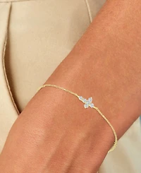 Macy's 14k Gold Over Sterling Silver Cubic Zirconia Cross Bracelet