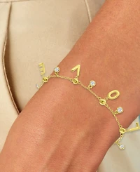 Macy's 14k Gold-Plated Dangling Cubic Zirconia Love Bracelet