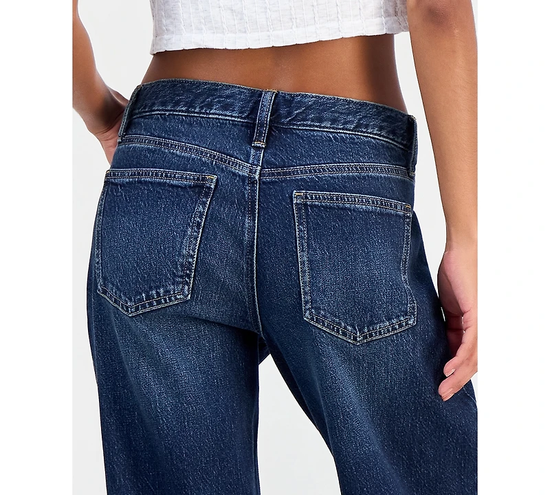 Celebrity Pink Juniors' Straight V Pitch Mid-Rise Cotton-Blend Jeans