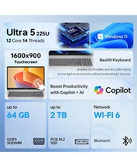 Hp 17.3" Touchscreen Business Copliot Ai Laptop, Intel Core Ultra 5 225U, 32GB DDR5 Ram, 2TB Ssd, Wi-Fi 6, Win11 Pro