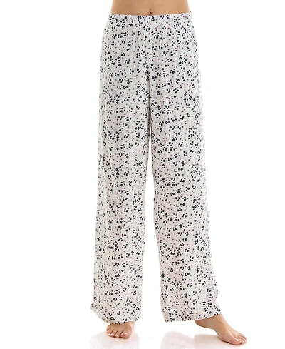 Roudelain Women's Yarn-Dyed Flannel Open-Leg Sleep Pants