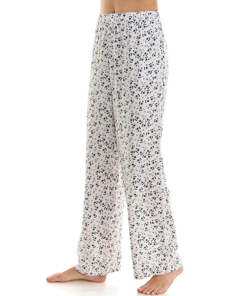 Roudelain Women's Yarn-Dyed Flannel Open-Leg Sleep Pants