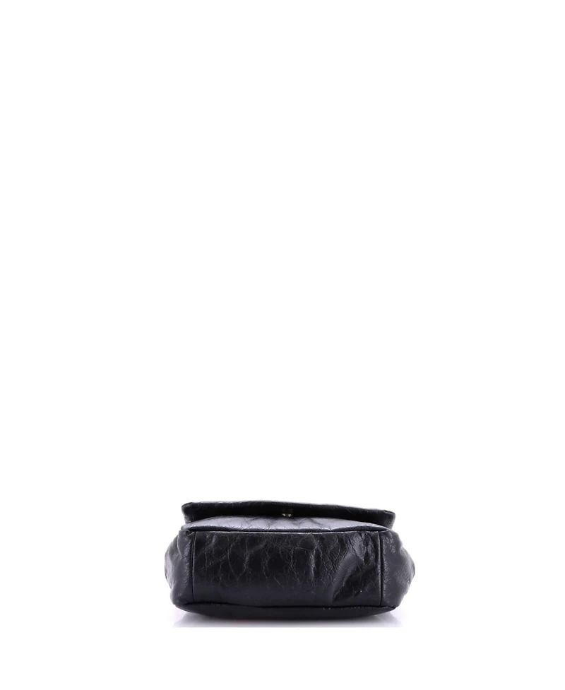 Pre-Owned Balenciaga Mini Monaco Chain Flap Shoulder Bag Leather