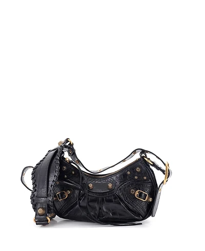 Pre-Owned Balenciaga Xs Le Cagole Giant Studs Shoulder Bag Embossed Leather