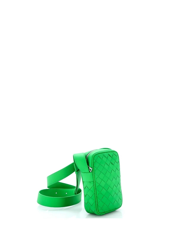 Pre-Owned Bottega Veneta Zipped Phone Crossbody Bag Intrecciato Nappa
