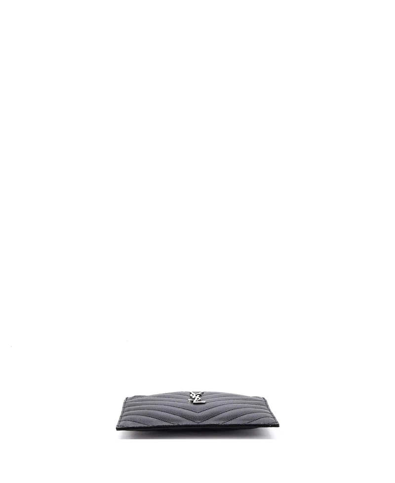 Pre-Owned Saint Laurent Medium Classic Monogram Zip Bill Pouch Matelasse Chevron Leather