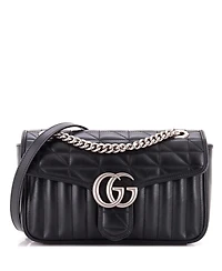 Pre-Owned Gucci Small Gg Marmont Flap Bag Mixed Matelasse Leather