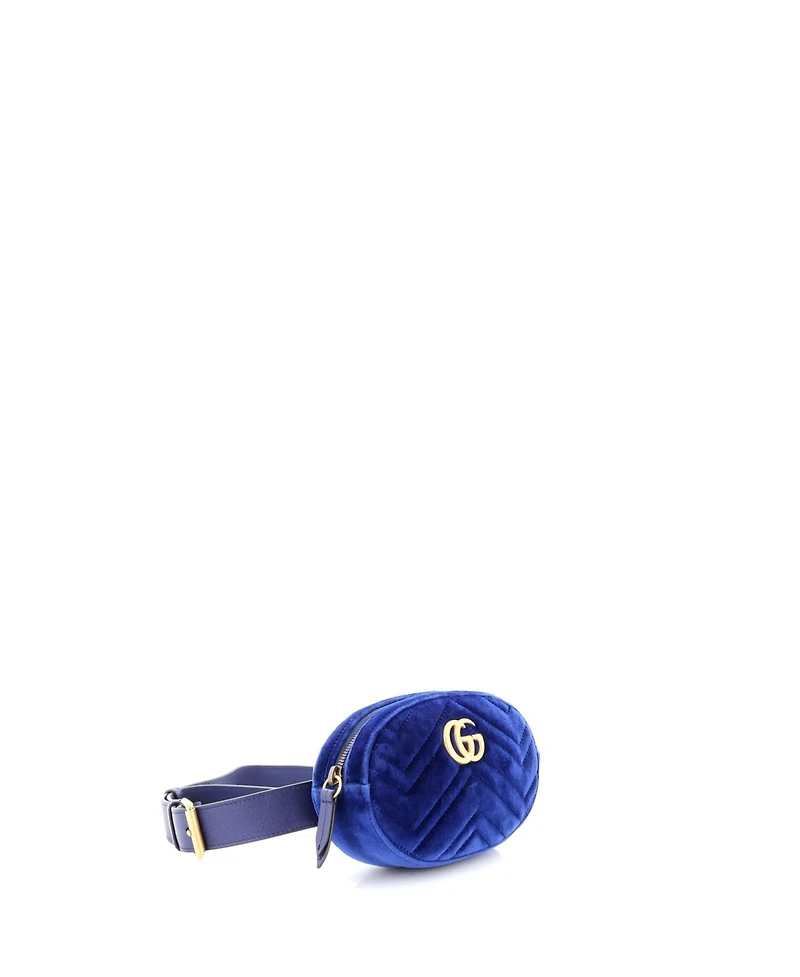 Pre-Owned Gucci Gg Marmont Belt Bag Matelasse Velvet