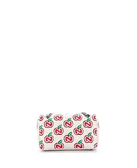 Pre-Owned Gucci Small Gg Marmont Flap Bag Printed Diagonal Quilted Leather