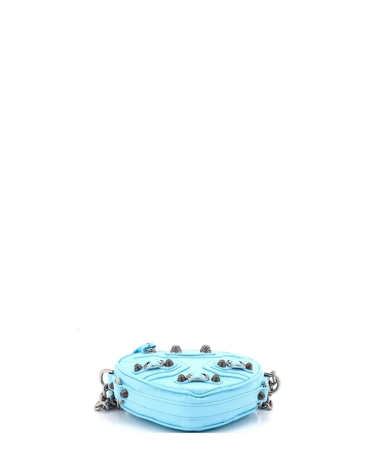 Pre-Owned Balenciaga Mini Le Cagole Giant Studs Heart Chain Bag Leather