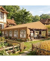 Asagikoiai 19.7 x 39.3 Feet Heavy Duty Party Tent, Large Outdoor Canopy Wedding Marquee with Windows
