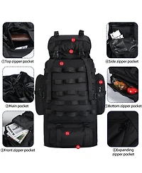 Piscifun 70L 100L Expandable Waterproof Hiking Backpack With Rain Cover Molle System For Camping Trekking