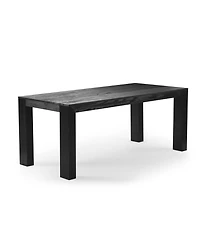 Plank+Beam 72" Modern Solid Wood Dining Table Set, Wirebrush, + 6 Chairs