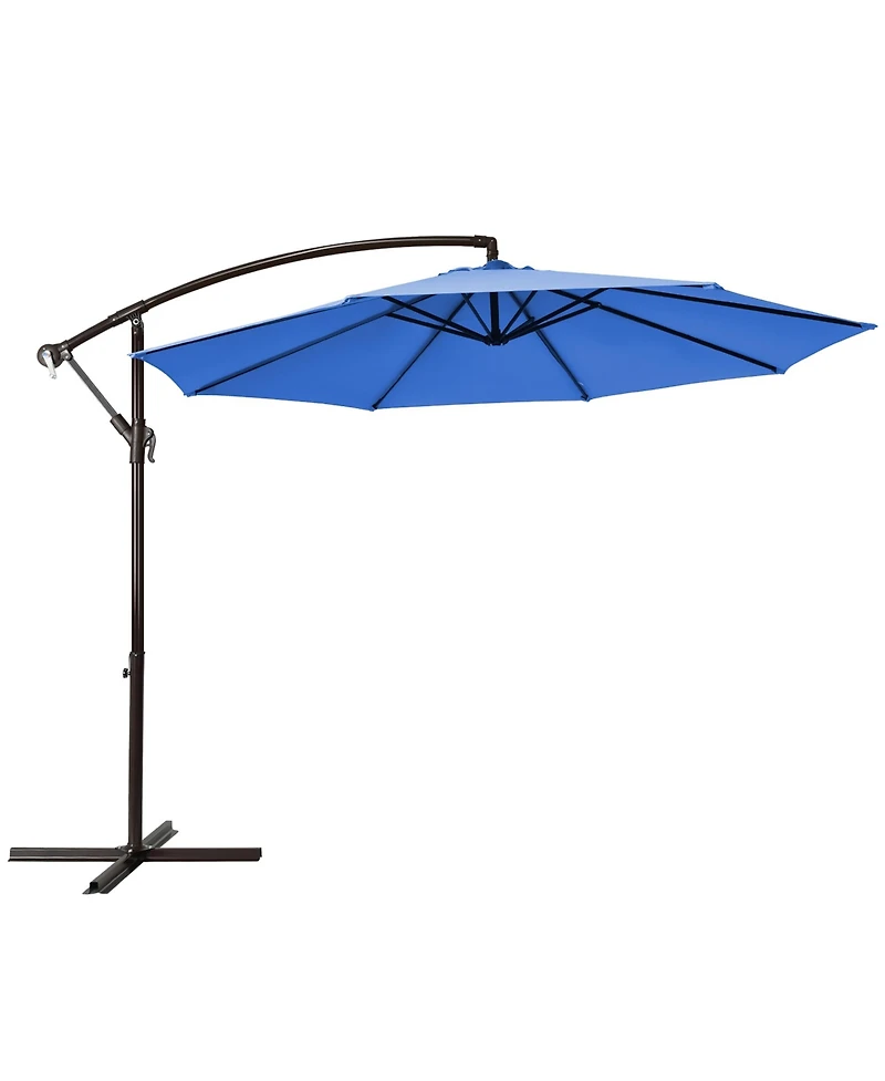 Gymax 10 Patio Cantilever Offset Umbrella Yard Garden Outdoor with 8 Ribs