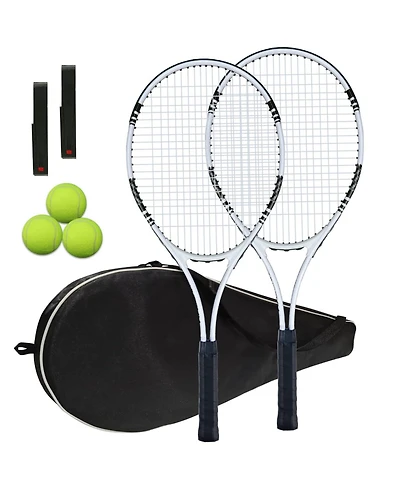 Aofar Tennis Rackets 2 Players Set With Cover Bag Grip Balls
