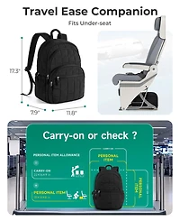 Piscifun Quilted Casual Travel Daypack Water Resistant Laptop Backpack for College Work