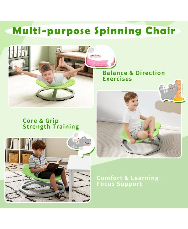 Hongge Kids Sensory Swivel Chair with Non-Slip Metal Base