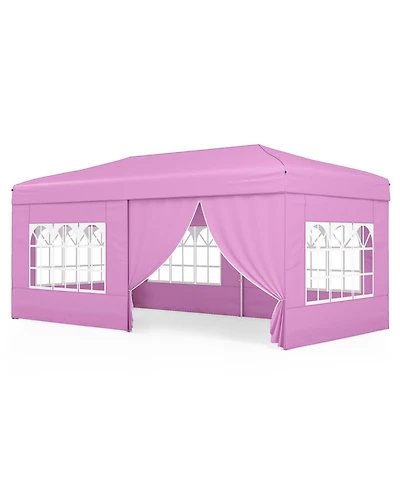 Gouun Pop Up Canopy Tent with One-Hand Center Lock and 6 Sidewalls