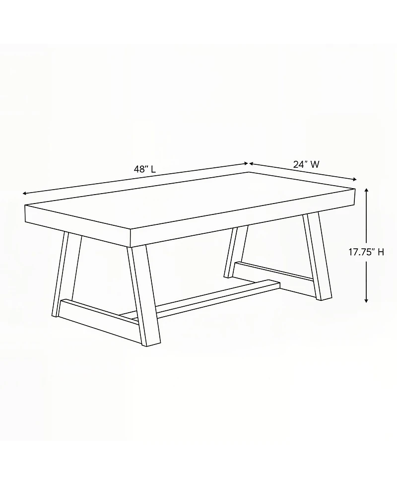 Sunset Living Furniture Classic Rectangular Coffee Table