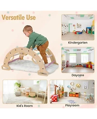 Sugift Montessori 3-in-1 Wooden Rocking Climbing Arch