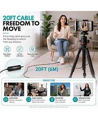 Movo LV1-di MFi Certified Lightning Omnidirectional Lavalier Microphone with 20-Foot Cable for iPhone and iPad
