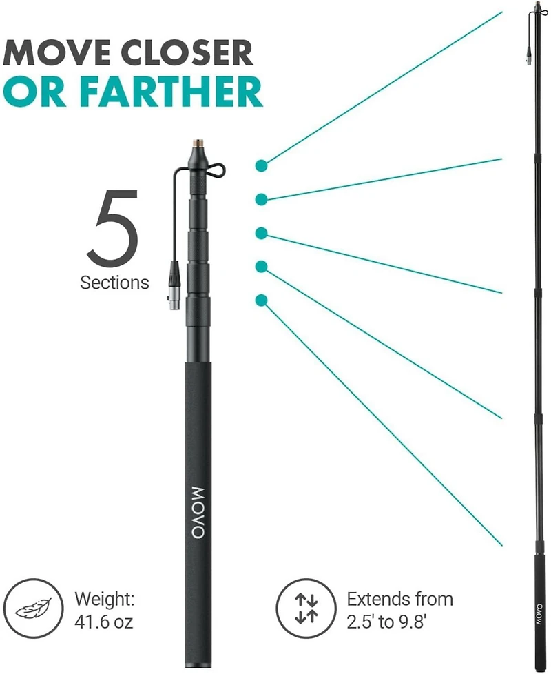 Movo Boomp-sgmic Shotgun Microphone and Boom Pole Kit for Xlr Recording