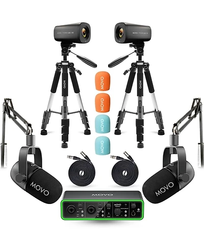 Movo 4K Two-Person Video Podcast Equipment Bundle