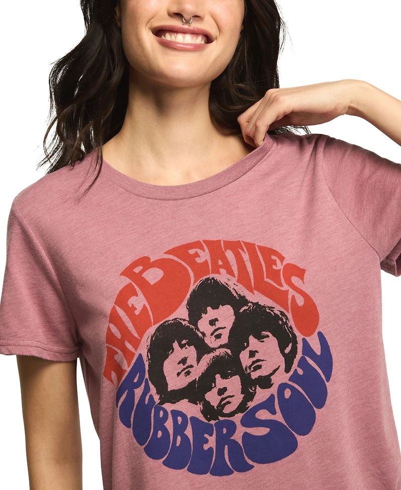 Lucky Brand Women's The Beatles Rubber Soul Classic Crew Graphic Retro T-Shirt