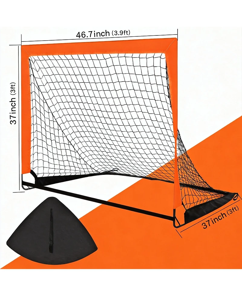 Aofar 2 Pack Portable Soccer Goals Pop Up Indoor Outdoor Foryard 4' X 3