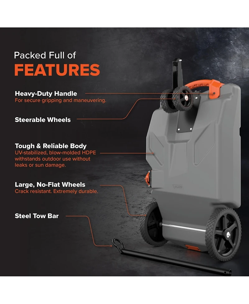 Camco 39005 Rhino Portable 28 Gallon Rv Waste Holding Tank with Hose and Accessories
