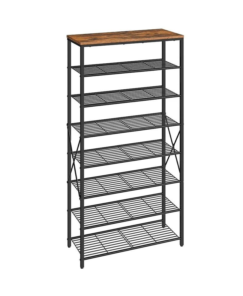 Slickblue Freestanding 8-Tier Metal Shoe Rack Organizer for Entryway Bedroom Closet Storage