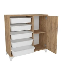Sugift Buffet Sideboard Cabinet with 5 Removable Drawers and 2-Shelf Storage