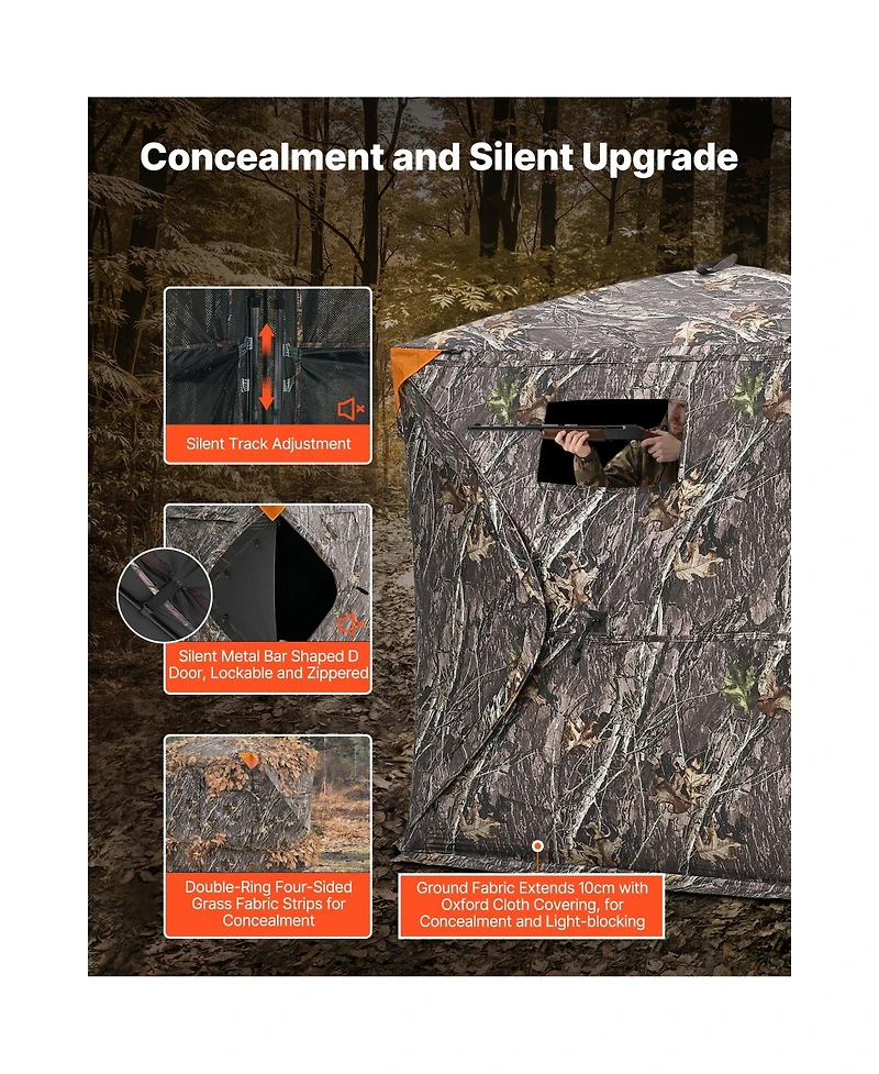 Hongge 270 Degree See Through Ground Hunting Blind for 2 to 3 People